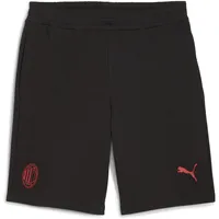 Puma Sporthose "AC Milan FtblEssentials Shorts Herren", Gr. XS, Normalgrößen, schwarz (schwarz for all time rot), Obermaterial: 32% Polyester, 68% Baumwolle. Tasche – Oben: 100% Baumwolle, regular fit, Hosen Sporthose