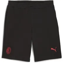 Puma Sporthose "AC Milan FtblEssentials Shorts Herren", Gr. XS, Normalgrößen, schwarz (schwarz for all time rot), Obermaterial: 32% Polyester, 68% Baumwolle. Tasche – Oben: 100% Baumwolle, regular fit, Hosen Sporthose