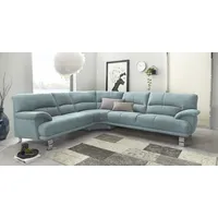 Ecksofa TRENDMANUFAKTUR "Cecilia II, in italienischen Design, bequem, hoher Sitzkomfort, L-Form" Sofas Gr. B/H/T: 280cm x 87cm x 240cm, Struktur, langer Schenkel rechts, ohne Funktion, grün (mint)