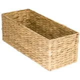 HMF Aufbewahrungskorb Badezimmer, Korb geflochten aus Wasserhyazinthe Seegras 38 x 15 x 14 cm