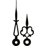 Selva Zeigerpaar für Mechanische Antik schwarz matt Minutenzeiger-L:41mm Std.-Z.-Ø:4,5 Min.-Z.-Ø:2x2