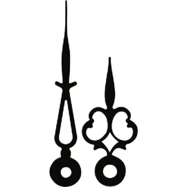 Selva Zeigerpaar für Mechanische Antik schwarz matt Minutenzeiger-L:41mm Std.-Z.-Ø:4,5 Min.-Z.-Ø:2x2