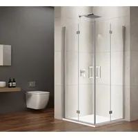 Gelco Komplettdusche LORO Rechteckige Duschkabine 1000x800mm, Eckeinstieg, BxT: 100x80 cm, Gelco-GN4710-3-SET