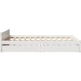 vidaXL Massivholzbett 140 x 190 cm Weiß