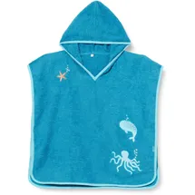 Playshoes Unisex Kinder Frottee-Poncho Bademantel Handtuch, Meerestiere, L (ab ca. 4 Jahre)