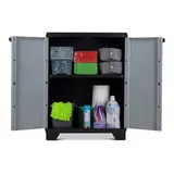 Kis Kunststoffschrank Linear Nieder 90 x 68 x 39 cm grau/schwarz