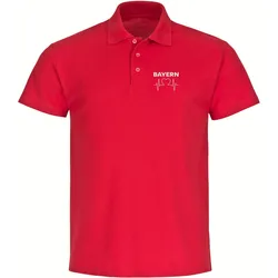 multifanshop Poloshirt - Bayern - Herzschlag - Druck weiß - Polo