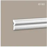 PROFHOME DECOR Wand- und Friesleiste 200 cm x 2,5 cm x 6,0 cm weiß