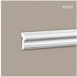 PROFHOME DECOR Wand- und Friesleiste 200 cm x 2,5 cm x 6,0 cm weiß