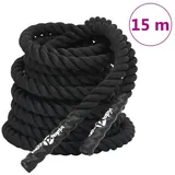 vidaXL Kampfseil Schwarz 15 m 11 kg Polyester