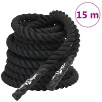vidaXL Kampfseil Schwarz 15 m 11 kg Polyester