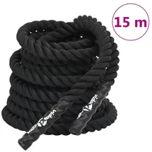 vidaXL Kampfseil Schwarz 15 m 11 kg Polyester