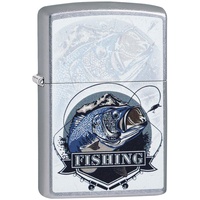 Zippo 17770 Feuerzeug BASS Fishing Design DESIGN-207-Zippo Collection 2019-60004184-39,95 €, Silber, smal