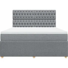 vidaXL Boxspringbett 180 x 200 cm Hellgrau
