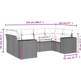 vidaXL Gartensofa-Set 6-tlg. braun