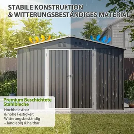 luscriate Gerätehaus 3,11 x 2,40 m Grau