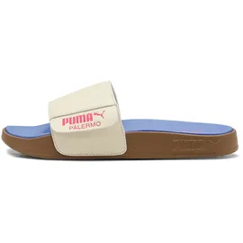 Puma Leadcat 2.0 Palermo LTHR Slide Sandal, Alpine Snow-Pure Pink-Intense Lavender-Gum, 39 EU, Alpine Snow Pure Pink Intense Lavender Gum, 39 EU