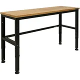 Baumarktplus Werkbank höhenverstellbar 135x46x88-97 cm 300 kg Stahlgestell Hartholzplatte |
