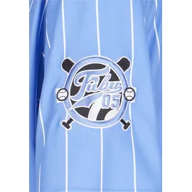 FUBU T-Shirt "Fubu Herren", Herren, Gr. XXS, light blau, weiß, 100% Polyester, bedruckt, loose fit, V-Ausschnitt, Shirts T-Shirt