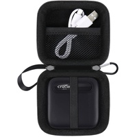 Lacdo Festplatten Harte Tasche für Crucial X6/X9 Pro/X10 Pro Portable SSD 500GB 1TB 2TB 4TB USB 3.2 External Solid State Drives Eva Tragbare-Kabeltasche Wasserdicht Stoßfest Zubehör, Schwarz+Schwarz