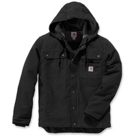 CARHARTT Carhartt, Herren, Lockere Arbeitsjacke aus ausgewaschenem Segelleinen mit Sherpa-Futter, Schwarz, S