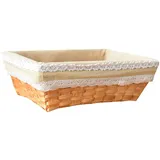 Zgehnao Handgewebter Rattan-Weidenkorb, Obst, Tee, Brotkorb, Kosmetik, runde Aufbewahrungsbox, Haushaltsküchenbedarf