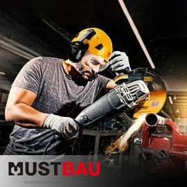 mustbau Sicherheitshelm-Set, EN397 Schutzhelm mit Ohr- und Gesichtsschutz, verstellbares Kopfband von 53 bis 63 cm, strapazierfähiges ABS-Material