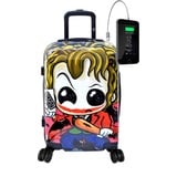 TOKYOTO Kinderkoffer Kinder-Trolley für Mädchen & Jungen 55x35x20 cm/Koffer Handgepäck Hartschalenkoffer, Reisekoffer klein, Reisetasche Kinder mit TSA-Schloss & USB-Anschluss Joker