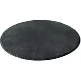 Naturschieferplatte Ø 35 cm auf Drehteller Buffetplatte Schieferplatte Servierplatte Käseplatte Obstplatte Wurstplatte Dekoplatte Untersetzer Kuchenplatte Tortenauslage Fingerfood Dessertteller