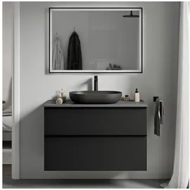Bernstein Waschbeckenunterschrank 100 x 46 x 62 cm Schwarz Matt
