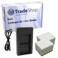 2x Akku + 2-fach Ladegerät für Netgear/Arlo Pro 3, Ultra, Ultra + 4K UHD / 4800mAh 3,85V Li-Ion - ersetzt DU-A4 - Ladestation mit Micro-USB Kabel
