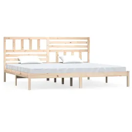 vidaXL Massivholzbett 180 x 200 cm Beige