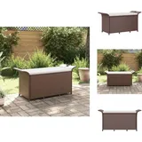 Gartenbank Mit Kissen Braun 116x46x57 Cm Poly Rattan - Gartenbank - Outdoor Bank - Rattan Möbel - Gartenmöbeln - Balkonmöbel