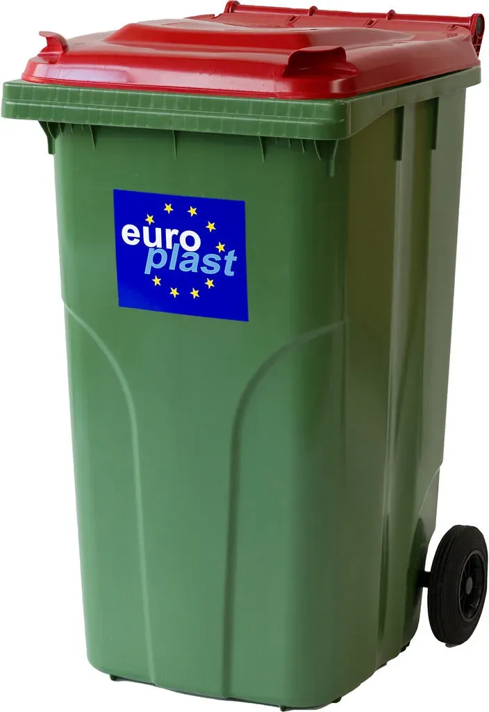 Abfall- und Wertstoffsammelbehälter / 2-Rad Container (F) -  grün / rot / 580