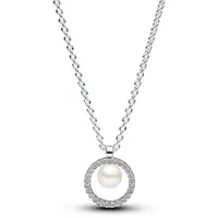 Pandora 393165C01-45 Silber Damen-Halskette Süßwasser-Zuchtperle & Pavé