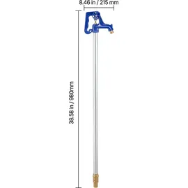 Vevor Frostsicherer Hofhydrant, 980 mm, Außenwasserhahn mit 304,8 mm Eingrabetiefe, G 3/4 Zoll Rohranschluss, Hebelgriff + Handrad, bleifreier Gartenhydrant für Bewässerung von Garten & Bauernhof