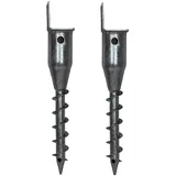 Trutzholm 2x L-profil Bodenhülse Zum Einschrauben 48,5 cm Länge Feuerverzinkt für Vierk...