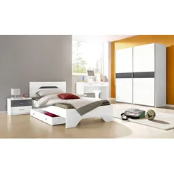 Futonbett RAUCH "Noosa", schwarz-weiß (weiß, graumetallic), B:105cm H:79cm L:206cm, Betten
