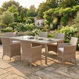 CASARIA Polyrattan Set 7-tlg. Beige
