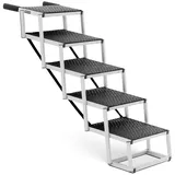 Wiesenfield Hundetreppe Auto Hunderampe Hundetreppe faltbar 68 kg Aluminium Höhe: 81 cm - - 5 Stufen