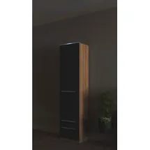Priess Wäscheschrank Barcelona 48 x 193 x 36 cm Braun/Schwarz
