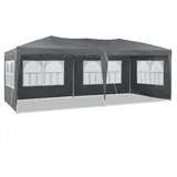 ZBAOLTO 3x6 Pavillon Faltpavillon, Gartenlauben Partyzelt mit UV-Schutz, Wasserdicht Stabil mit 6 Seitenteilen, Gartenpavillon für Hochzeiten Pavillon für Garten, Party, Festival (Grau)