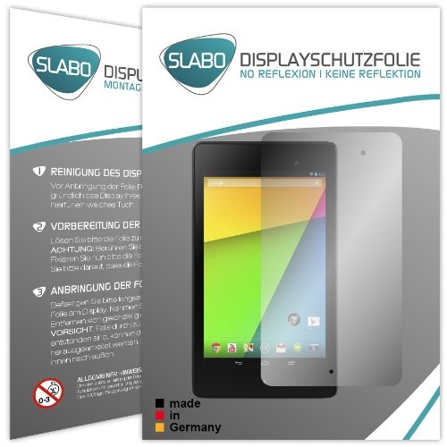 Slabo 2 x Displayschutzfolie Asus Google Nexus 7 FHD (2. Generation - 2013) Folie No Reflexion|Keine Reflektion MATT-Entspiegelnd Made IN Germany