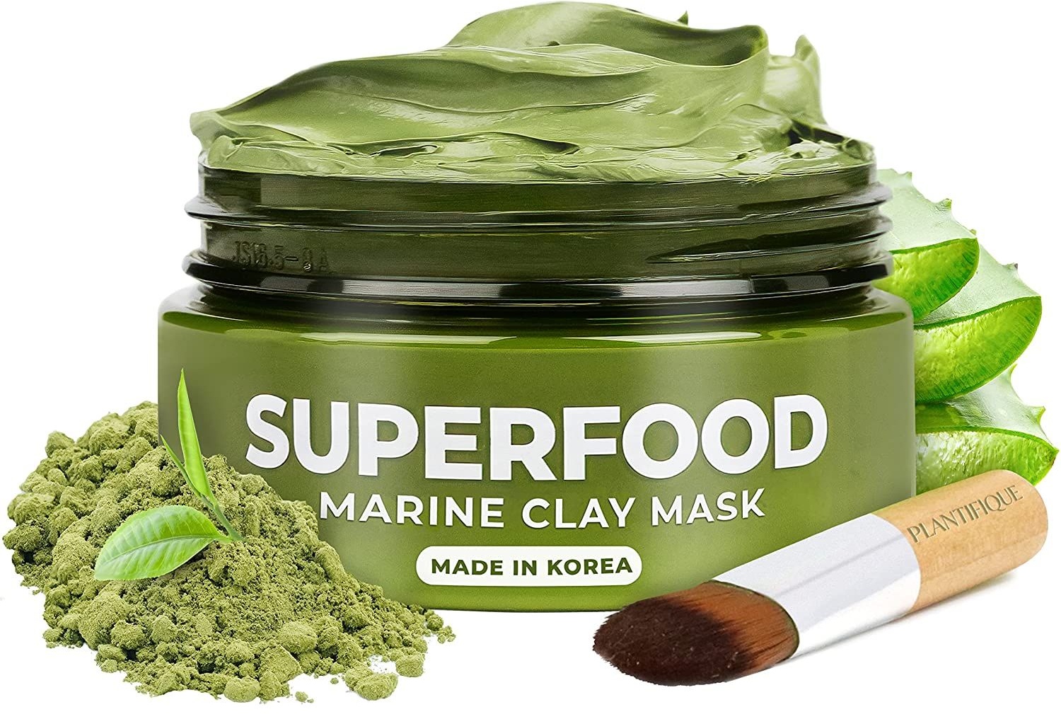 Korean Gesichtsmaske mit Avocado & Superfoods - Gesicht Polierer aus Meereslehm 100 ml