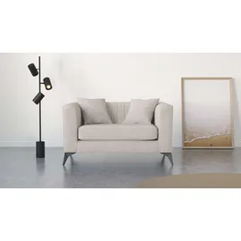 Home Affaire Loveseat HOME AFFAIRE "MATTHEW Loungesessel, Maße B/T/H: 130/86/74 cm", beige (creme), B:130cm H:74cm T:86cm, 100% Polyester, Sessel, incl. Zierkissen, feine Steppung im Rücken, belastbar bis 200kg