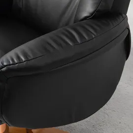 Homcom Relaxsessel Kunstleder 84 x 102 x 71 cm Schwarz mit Hocker