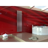 Badheizkörper Design Mirror, 180 x 47 cm, Edelstahl mattiert + 1 Handtuch-Halter