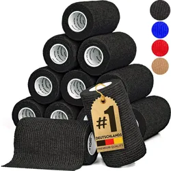 Hund IST König® Verband selbstklebend, Fixierbinde 12x4,7m Selbstklebende Bandage für Mensch & Tier 12 St