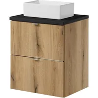 [en.casa] En.Casa, Waschbeckenunterschrank, Waschtisch Skelbolu 50x71x40 cm Eicheoptik/Schwarz