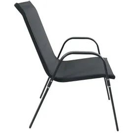 VCM Gartenstuhl 4er Set stapelbar 56 x 73 x 89 cm grau